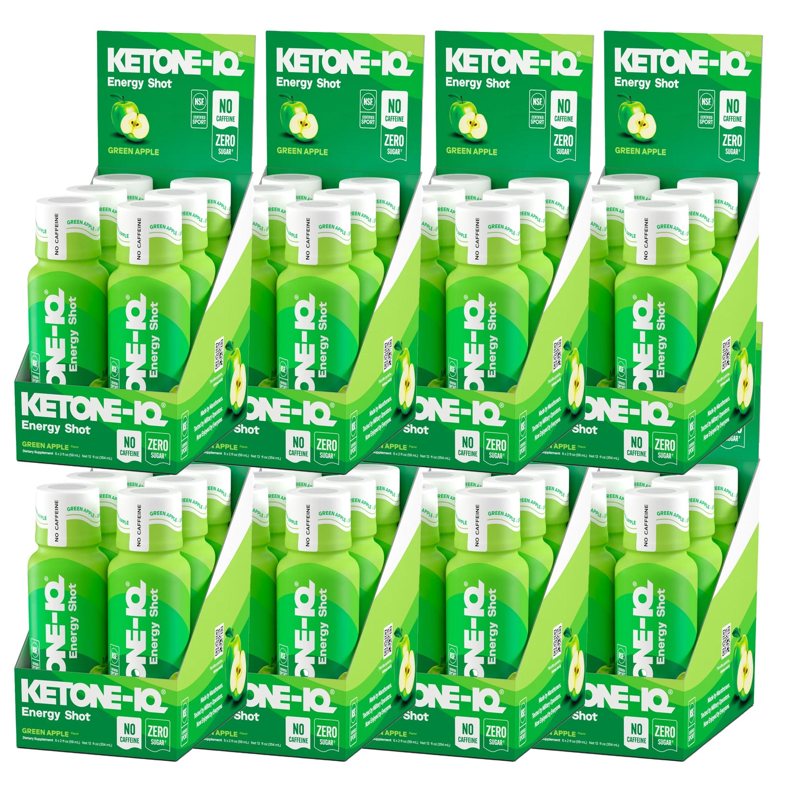 Ketone-IQ No Caffeine High Performance Energy Shot (Green Apple)
