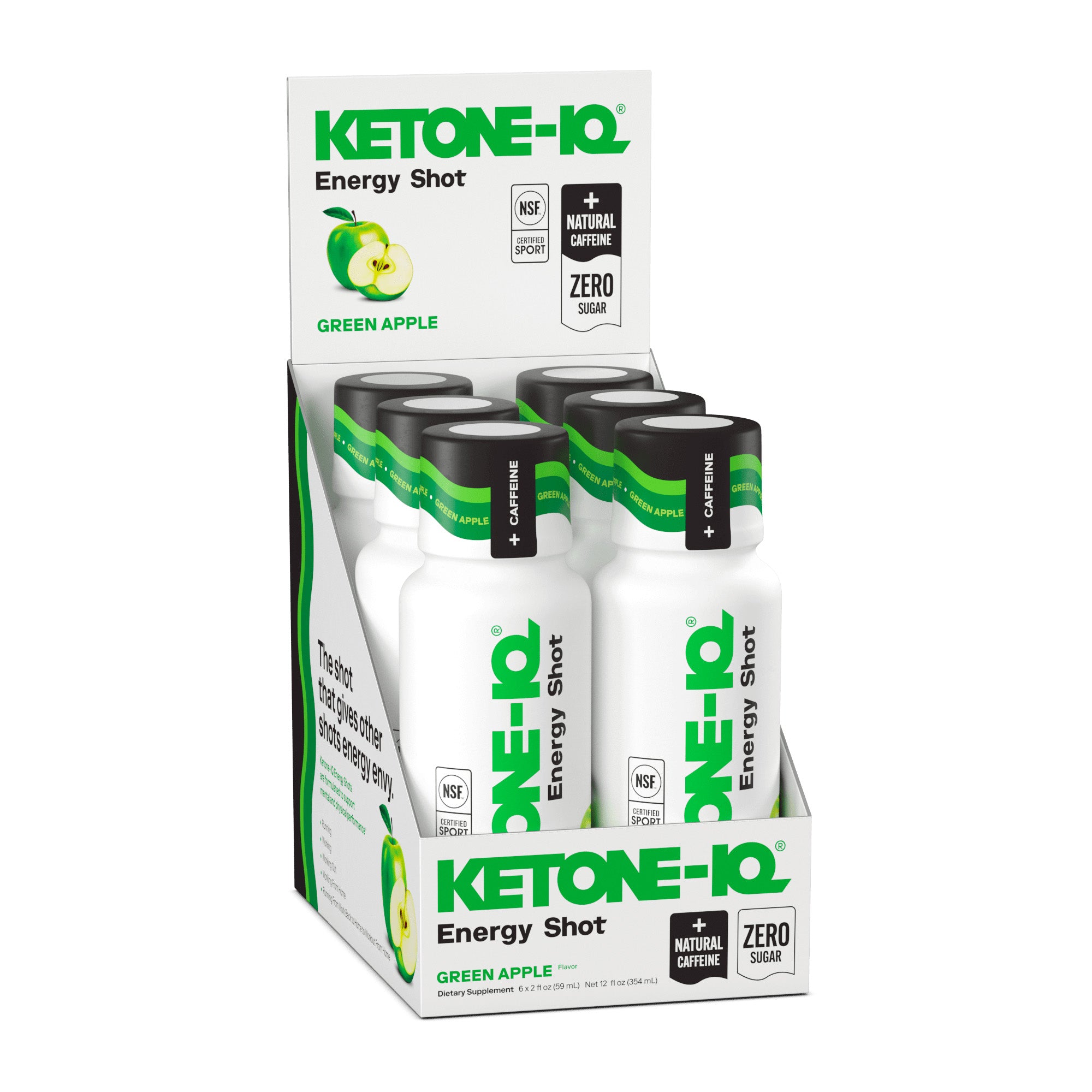 Ketone-IQ +Caffeine High Performance Energy Shot (Green Apple)