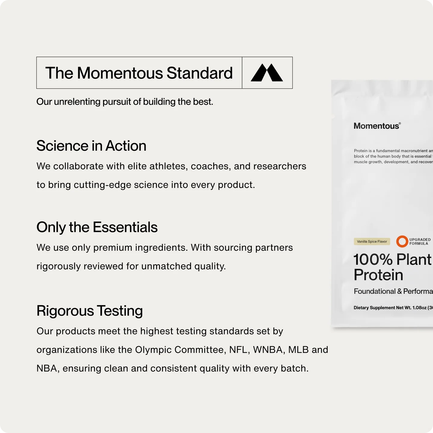 Momentous 100% Plant Protein (22 Serving Jar)