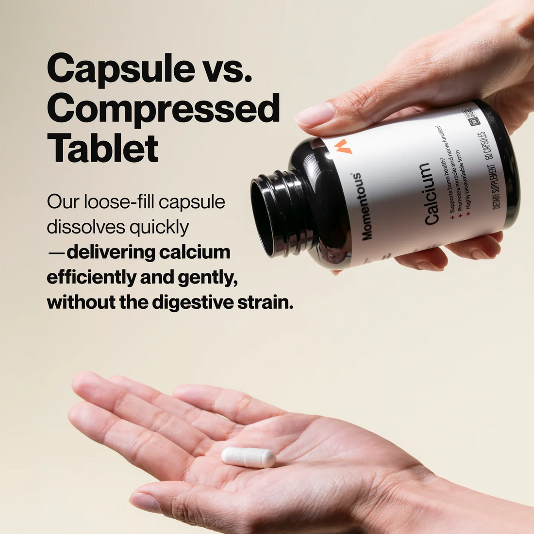 Momentous Calcium 250mg with DimaCal, Bone & Muscle Support | 60 Capsules