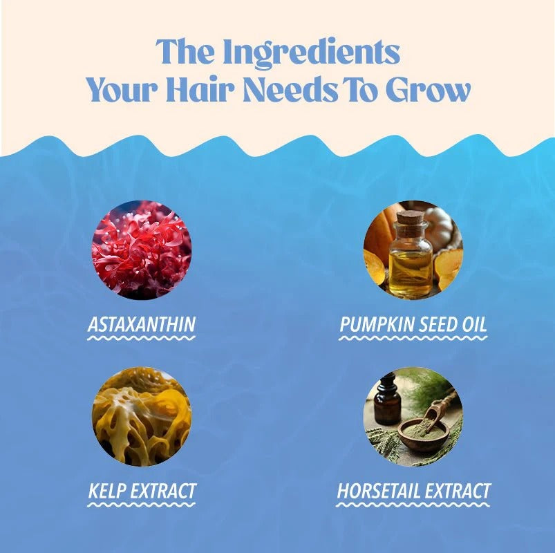 Akasha Superfoods GROW Astaxanthin & Kelp Hair & Beauty Gummies