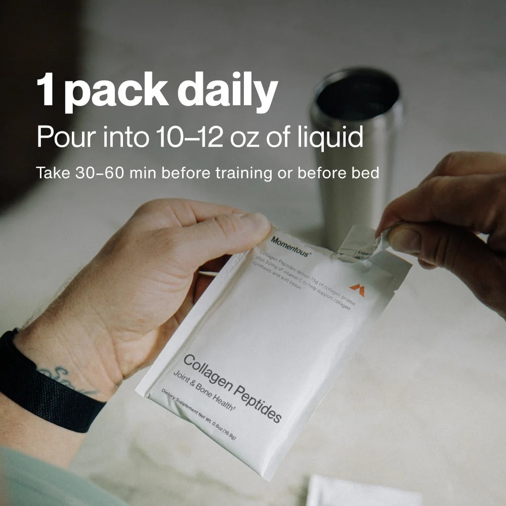 Momentous Grass-Fed Collagen Peptides (10-Travel Packs) - NSF Certified For Sport