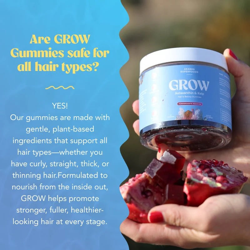 Akasha Superfoods GROW Astaxanthin & Kelp Hair & Beauty Gummies