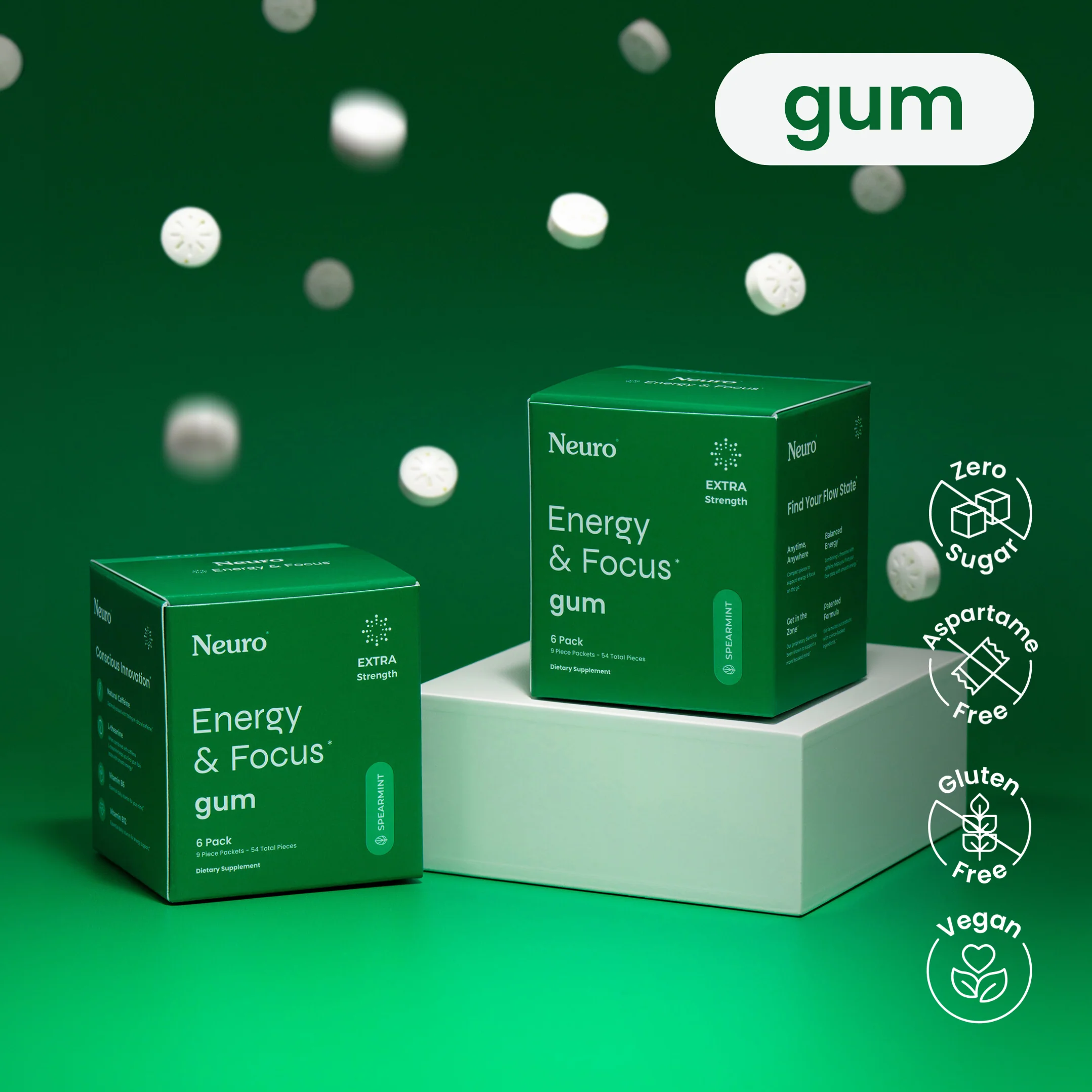 Neuro Extra Strength Energy & Focus Gum™ (Spearmint)