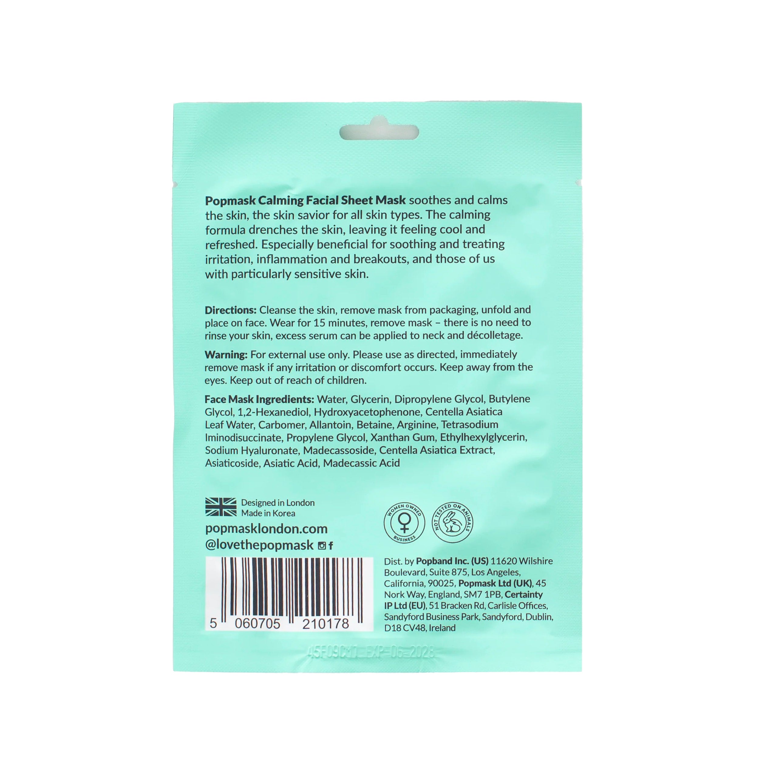 Popmask Calming Facial Sheet Mask