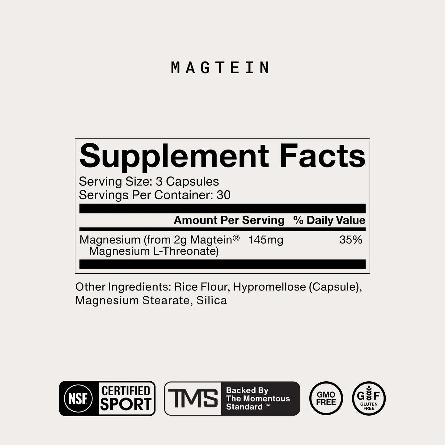 Momentous Magnesium L-Threonate with Magtein, Sleep & Cognitive Support | 90 Capsules