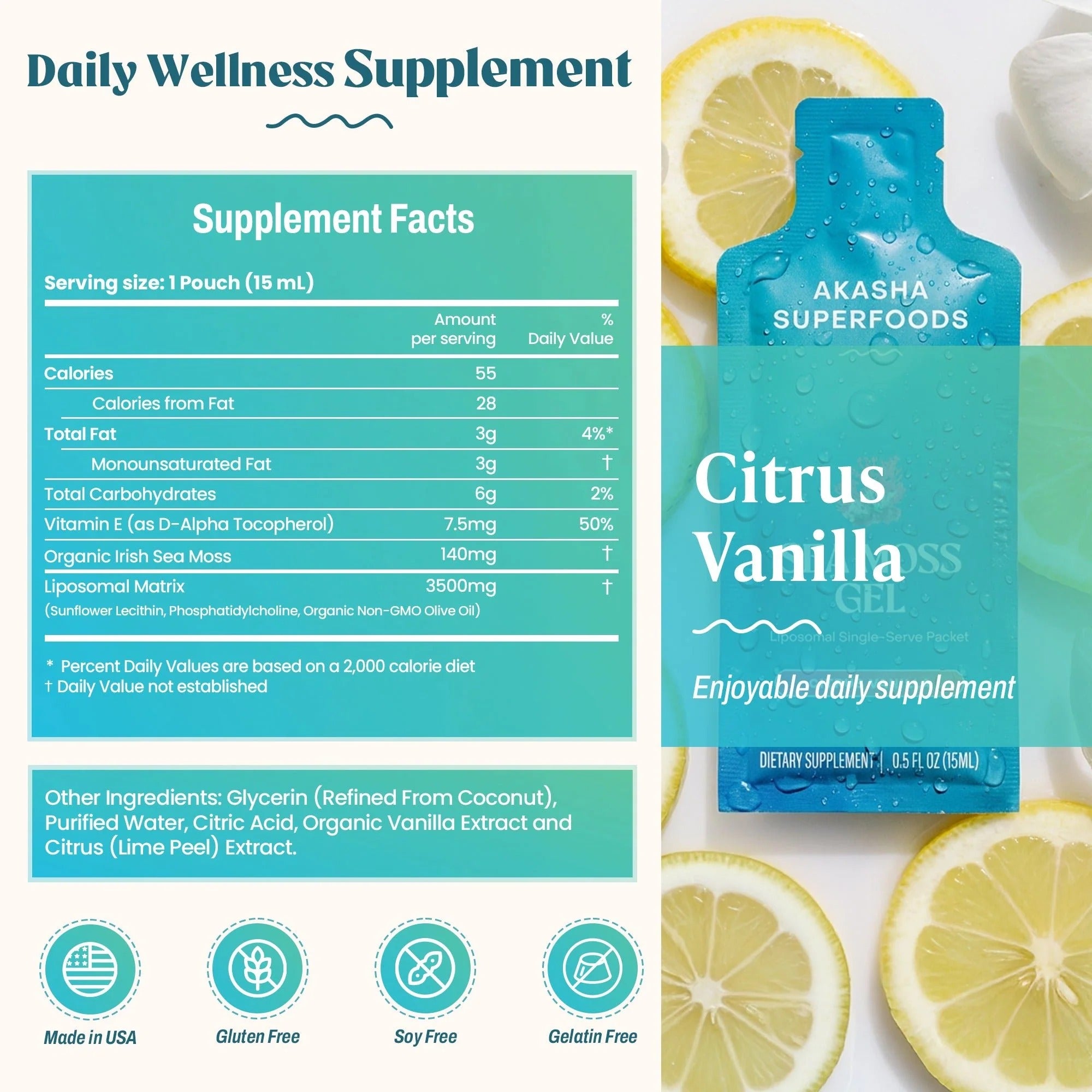 Akasha Superfoods Liposomal Sea Moss Gel - HSA/FSA Eligible