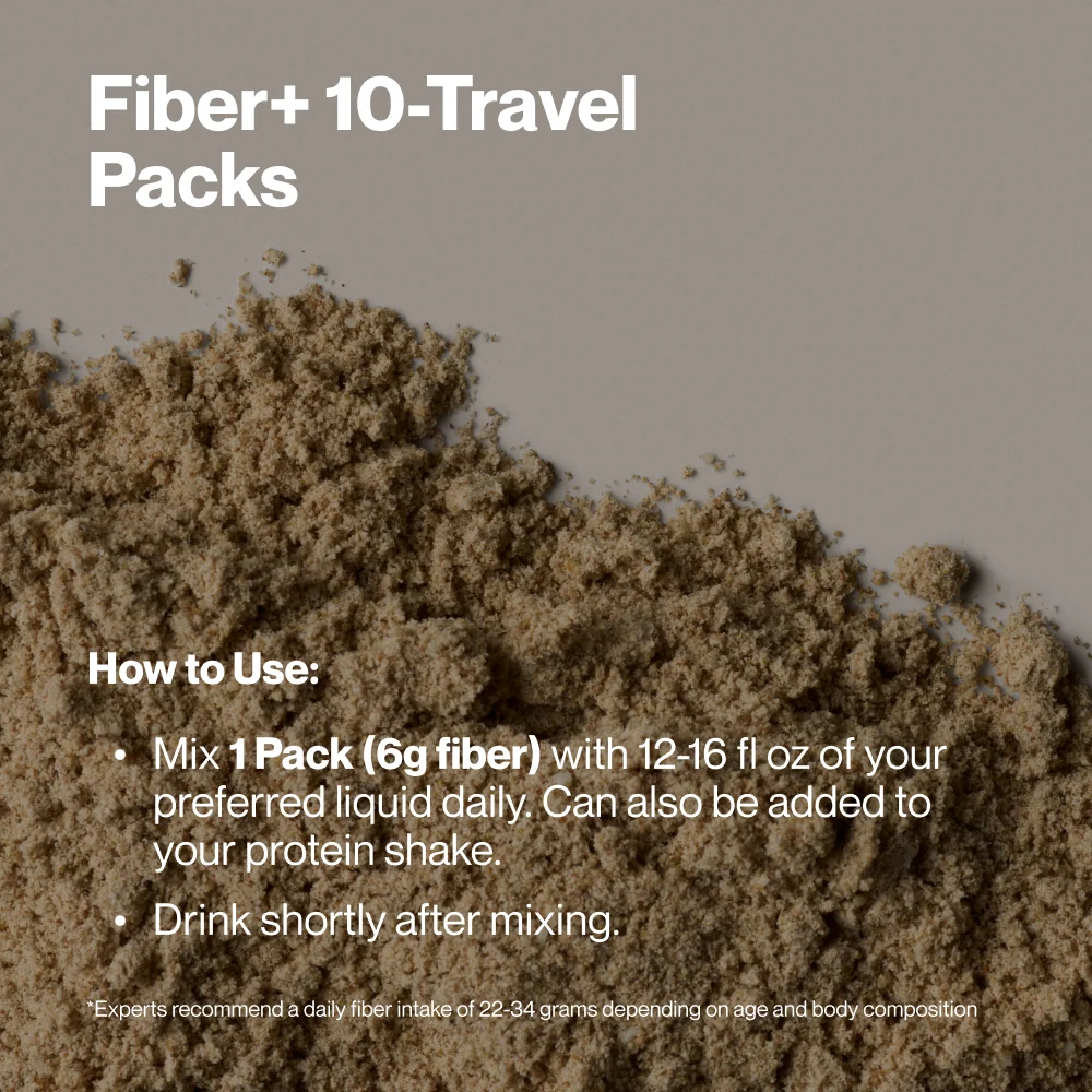 Momentous Fiber+ Prebiotic Fiber Powder (10-Travel-Packs) - NSF Certified For Sport