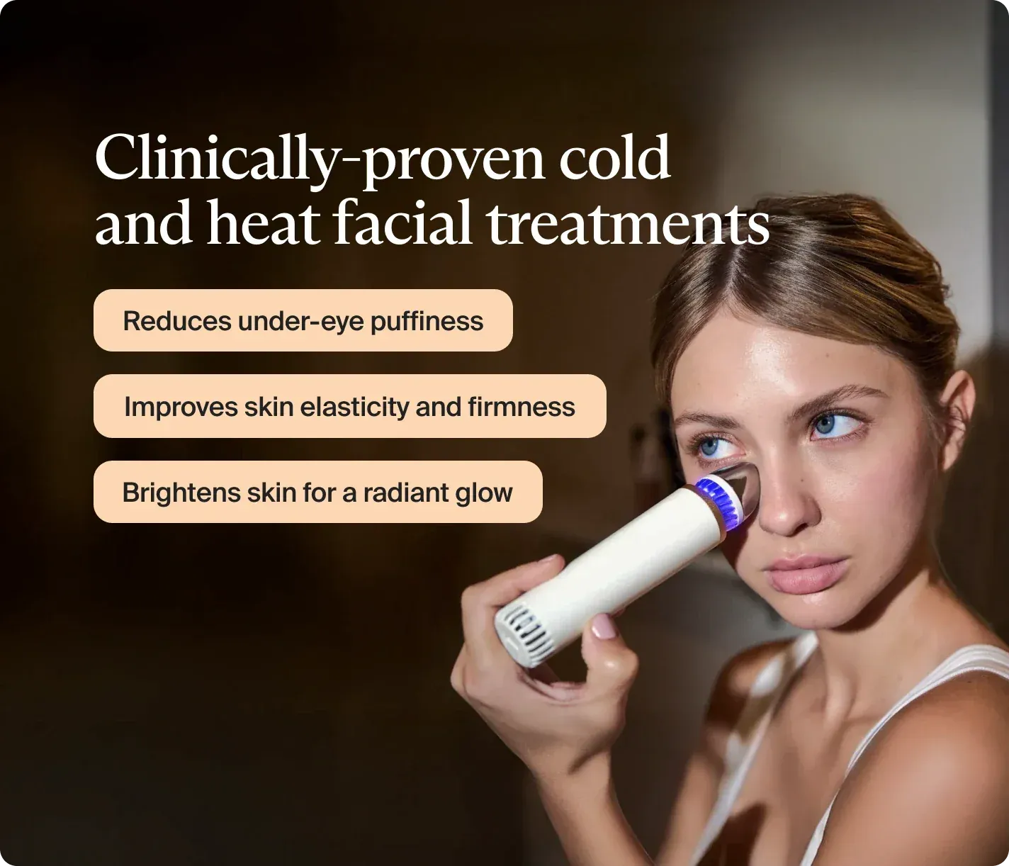 TheraFace Depuffing Wand by Therabody (White) - Clinically Proven Portable Facial Depuffing