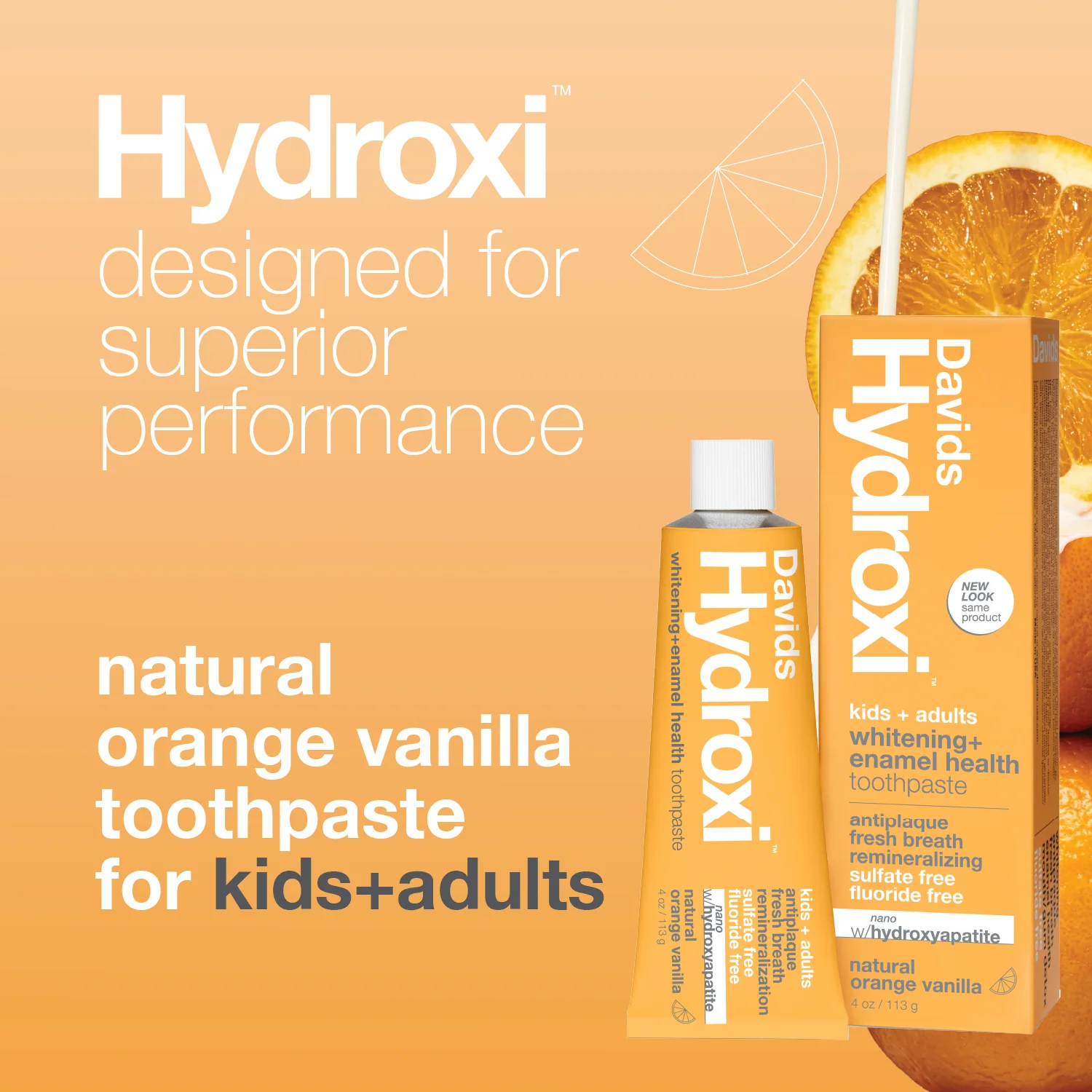 Davids Hydroxi™ Kids + Adults Nano Hydroxyapatite Premium Toothpaste (Orange Vanilla)