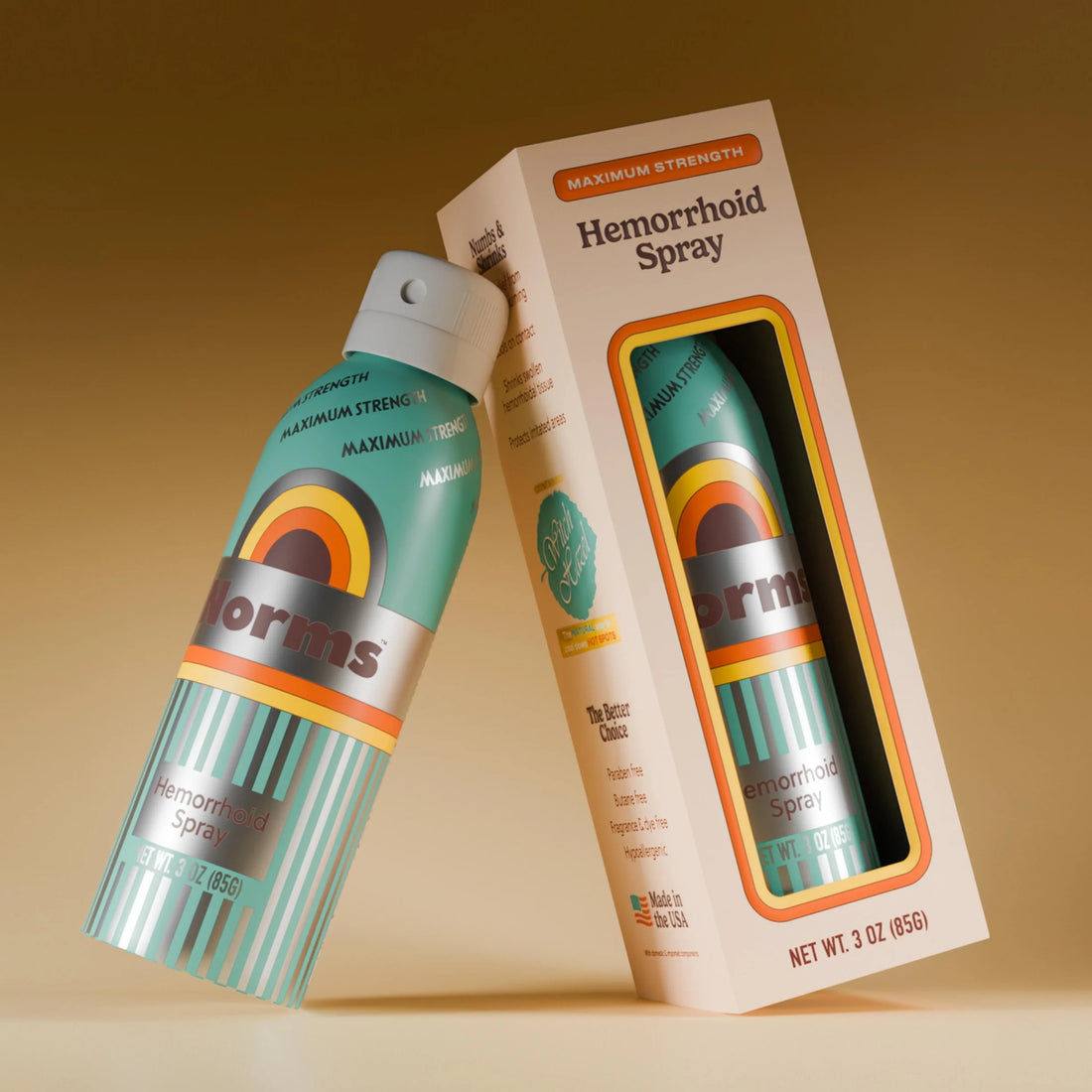 Norms Hemorrhoid Cooling Spray, Max Strength 5% – Fast Acting 3oz Spray