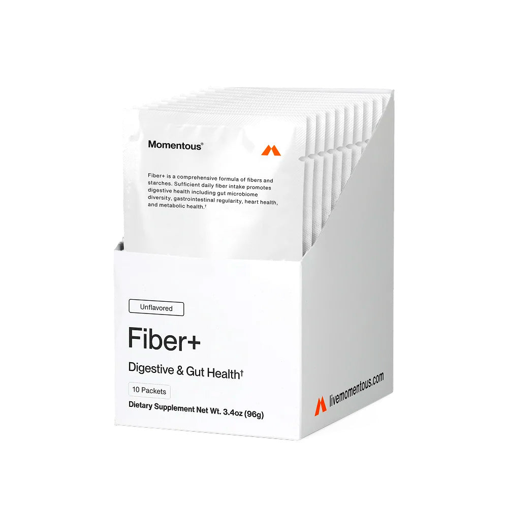 Momentous Fiber+ Prebiotic Fiber Powder (10-Travel-Packs) - NSF Certified For Sport