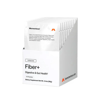 Momentous Fiber+ Prebiotic Fiber Powder (10-Travel-Packs) - NSF Certified For Sport
