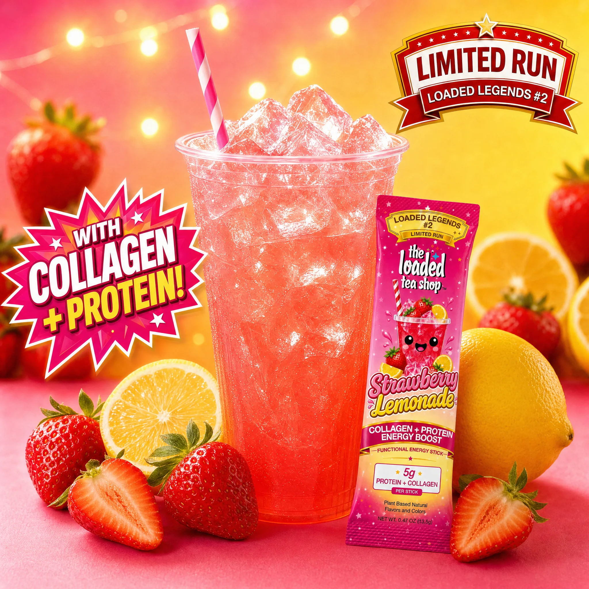 The Loaded Tea Shop Functional Energy Tea Packs (Strawberry Lemonade)