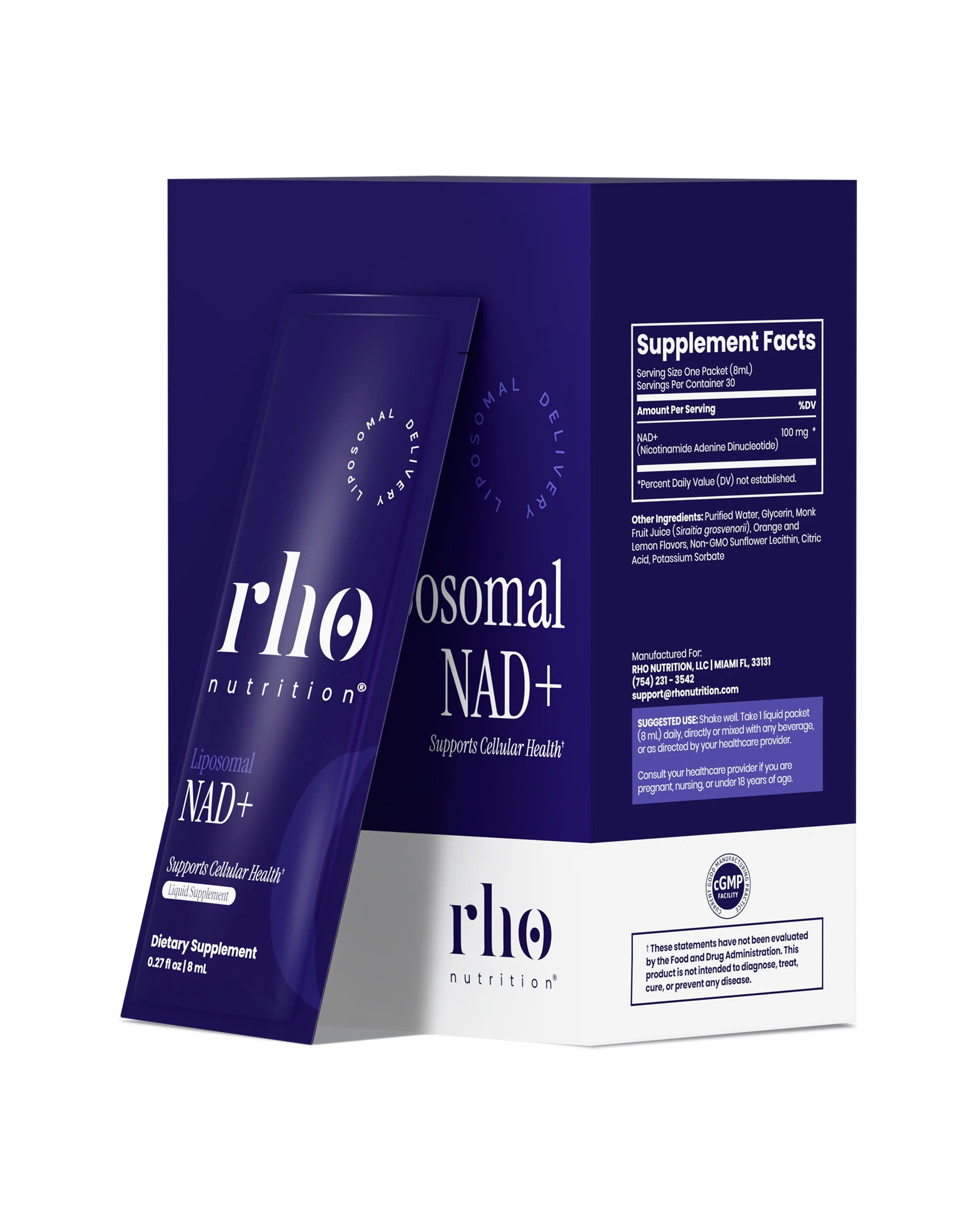 Rho Nutrition Liposomal NAD+ (Travel Packs)
