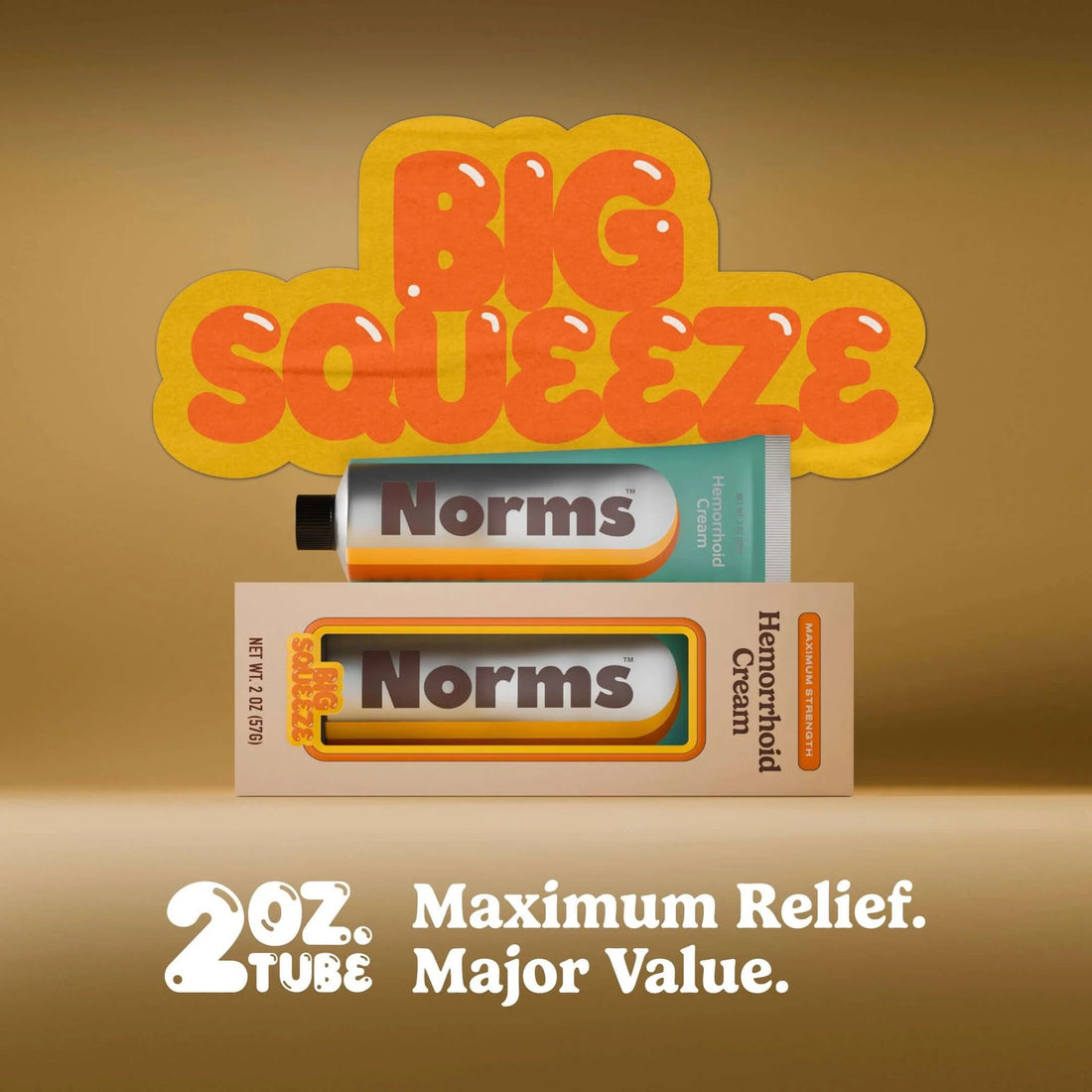 Norms Hemorrhoid Treatment Cream, Max Strength 5% – Big Squeeze 2oz Tube