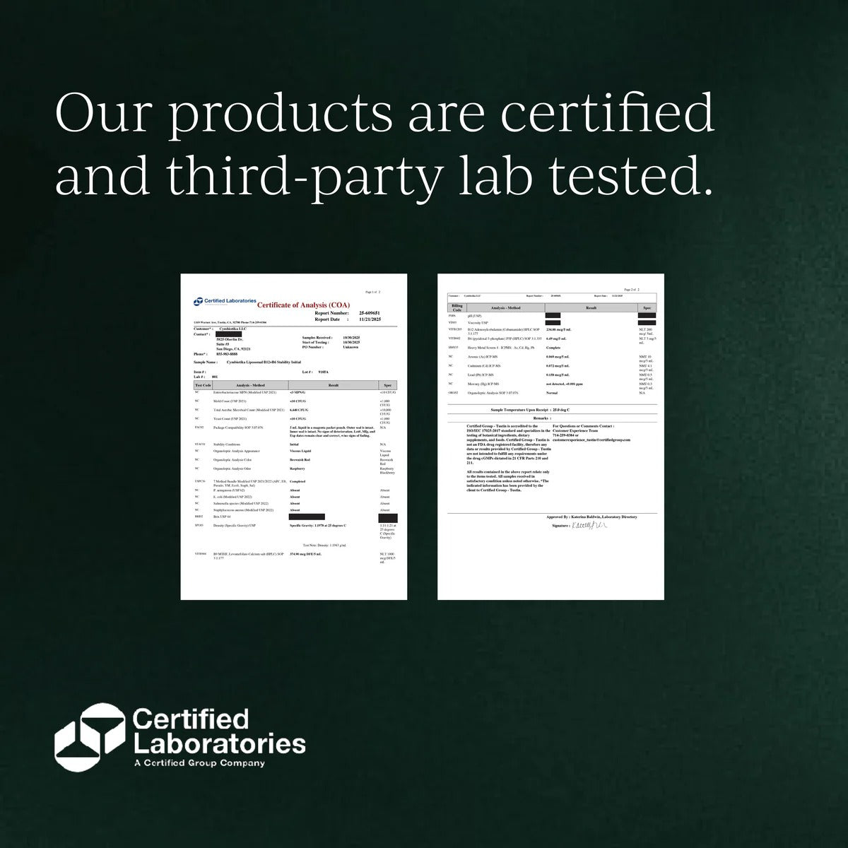 Cymbiotika® Liposomal Vitamin B12 + B6 for Energy + Cardiovascular Support