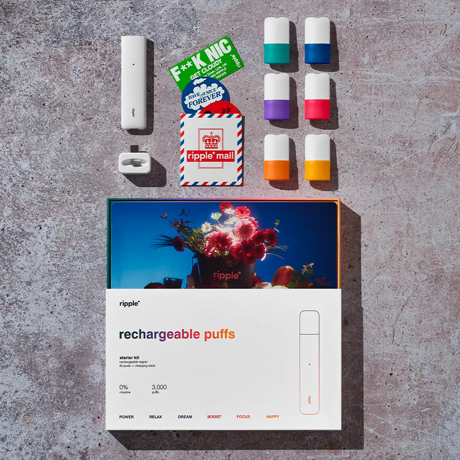 ripple⁺ POD Starter Kit (1x Device + 6x Aroma PODs)