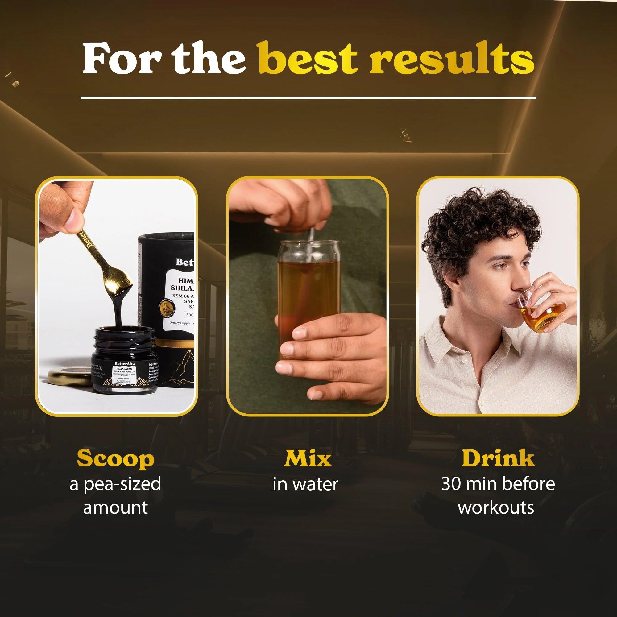 BetterAlt GOLD+ Himalayan Shilajit Resin + KSM-66 Ashwagandha + Safed Musli + Saffron (600mg Shilajit)