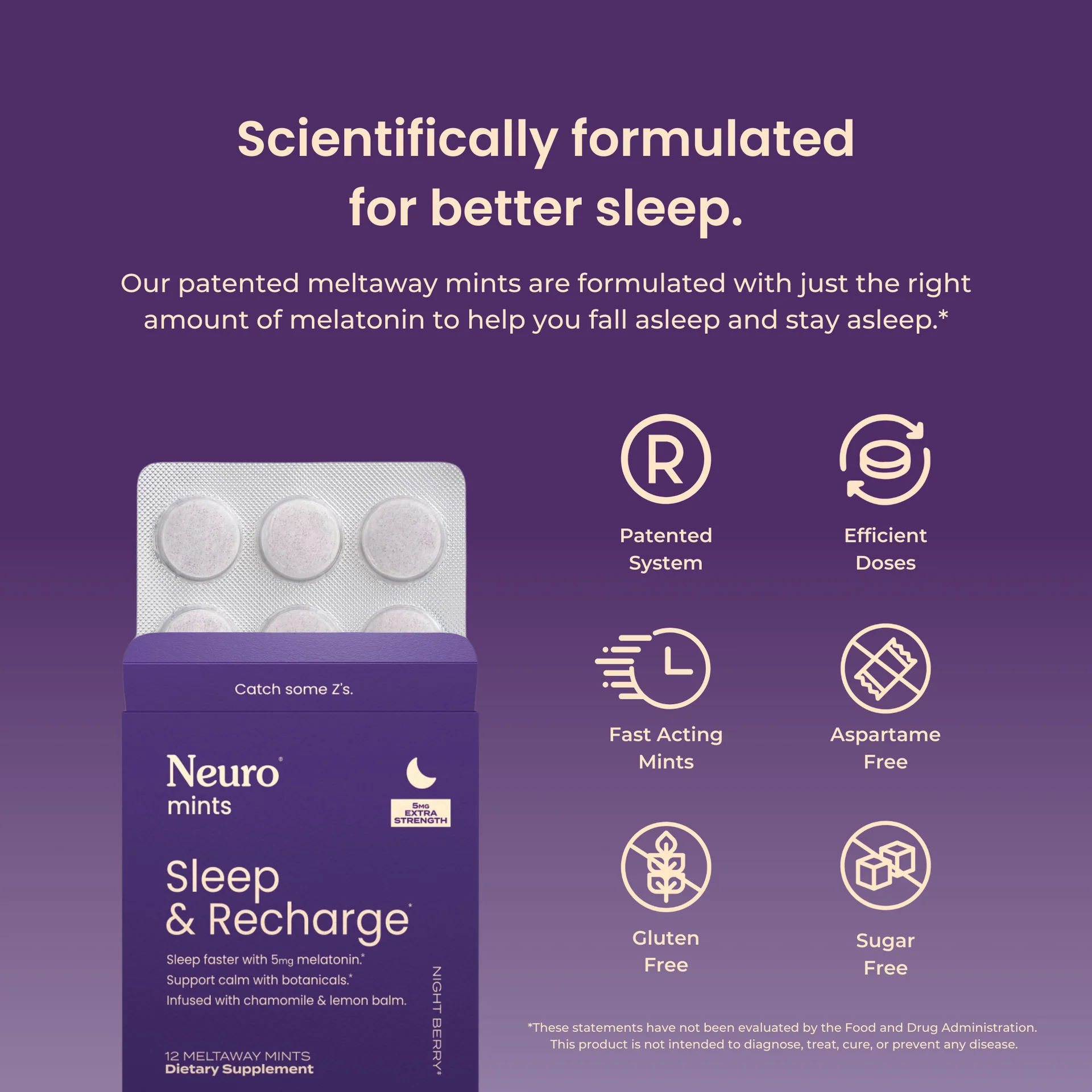 Neuro Extra Strength Sleep & Recharge™ Meltaway Mints (5mg)