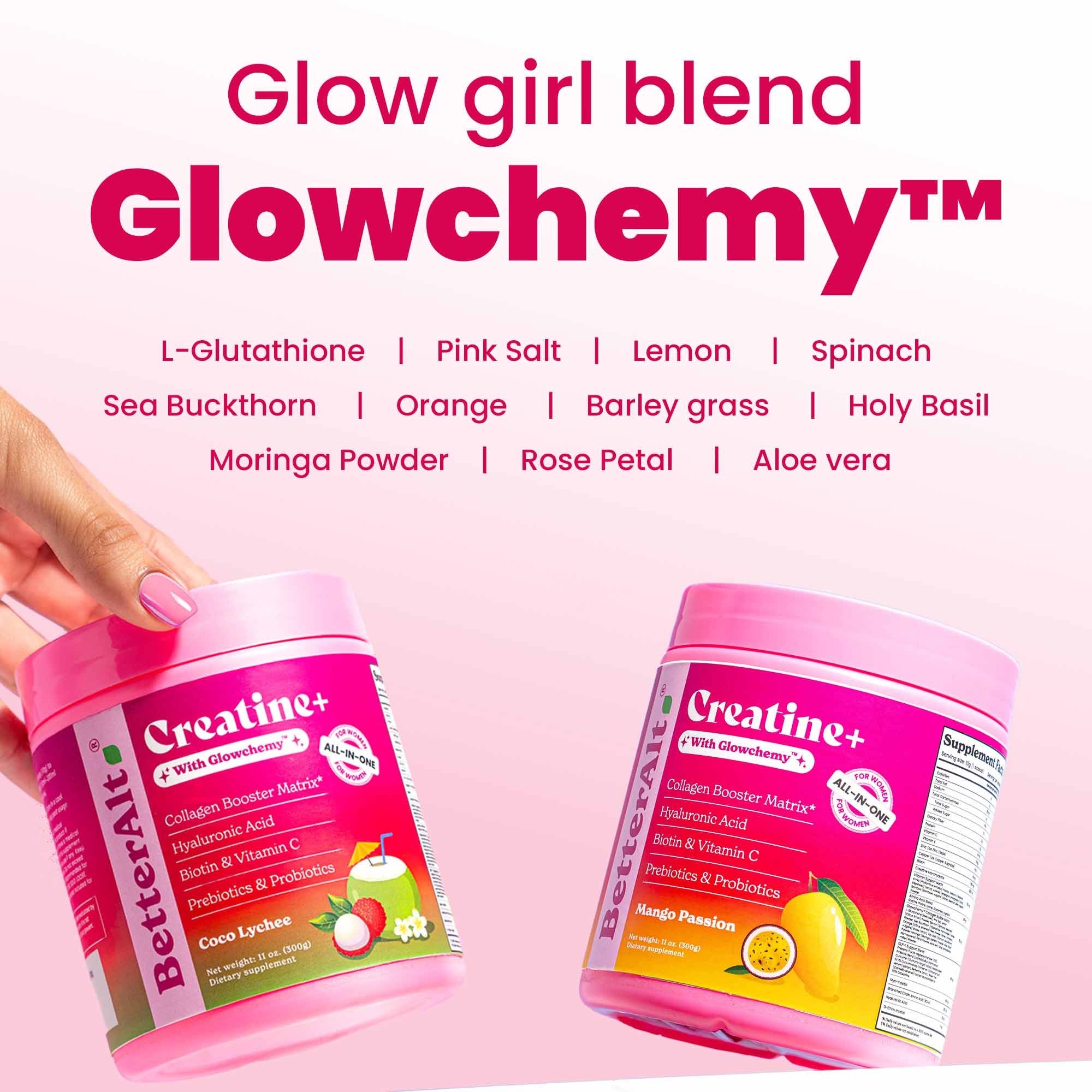 BetterAlt Creatine+ with Glowchemy™ - All in One Formula for Women (Mango Passion)