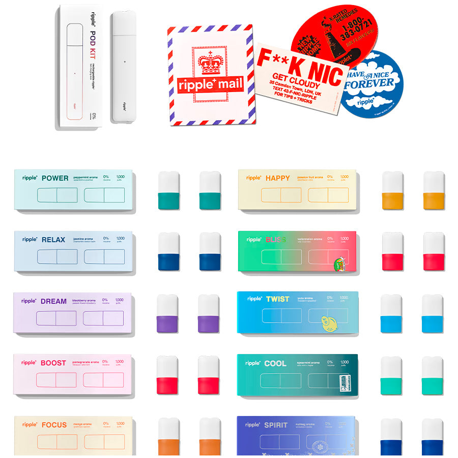 ripple⁺ POD Starter Kit (1x Device + 6x Aroma PODs)