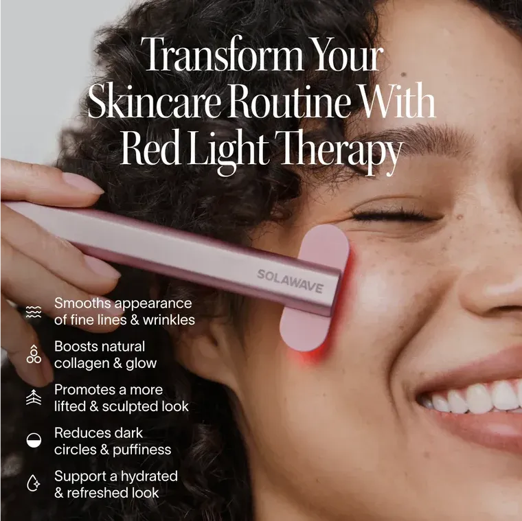 Solawave 4-in-1 Red Light Therapy Skincare Wand (Rose Gold)