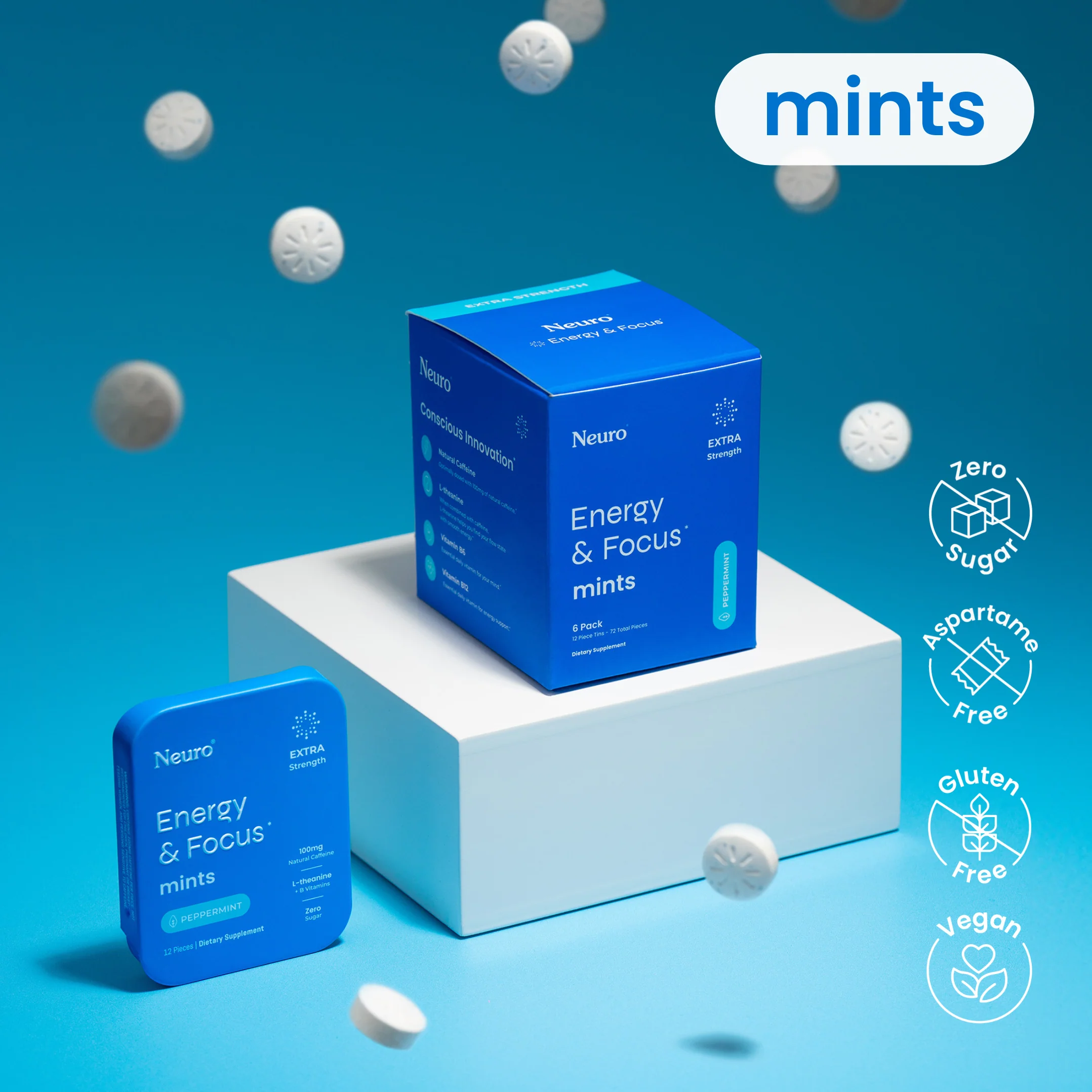 Neuro Extra Strength Energy & Focus™ Mints (Peppermint)