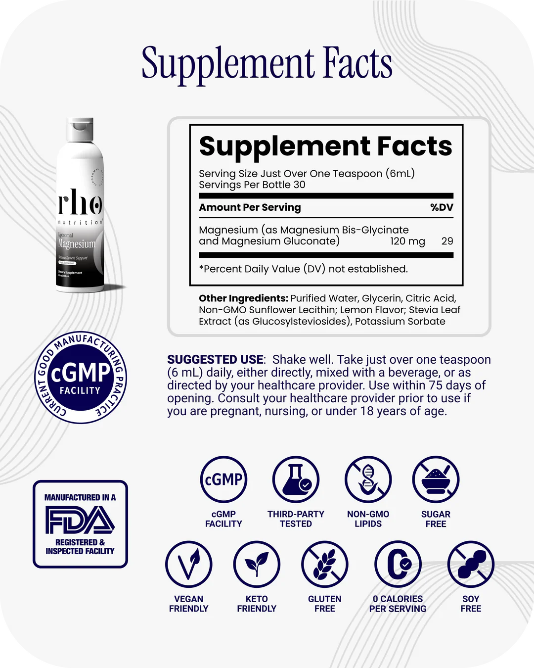 Rho Nutrition Liposomal Magnesium (30 Servings)
