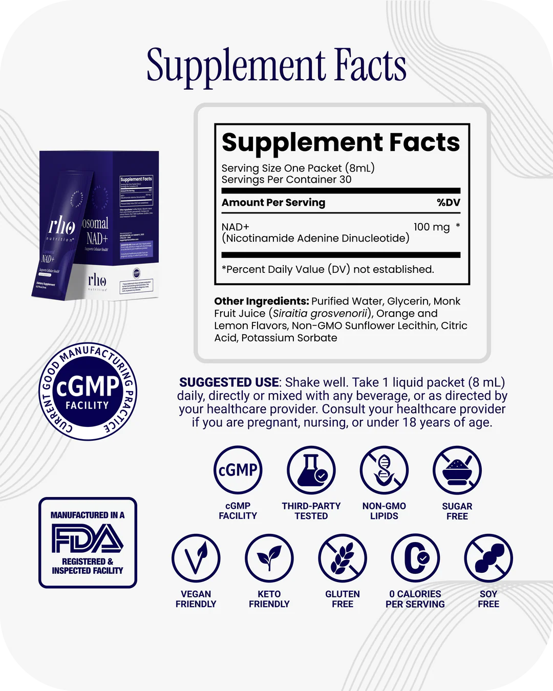 Rho Nutrition Liposomal NAD+ (Travel Packs)