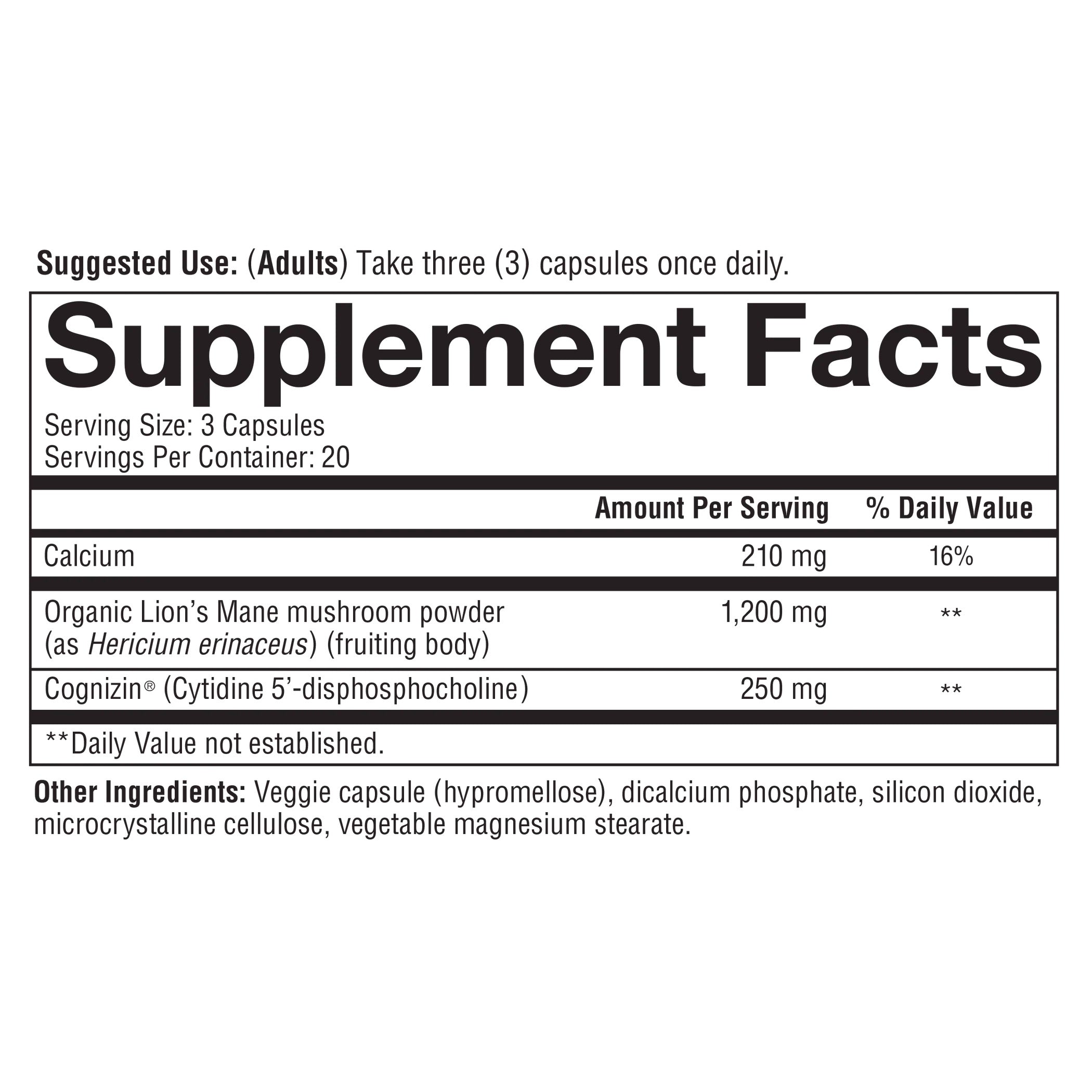 Youtheory® Lion's Mane+ Brain Health & Cognitive Function