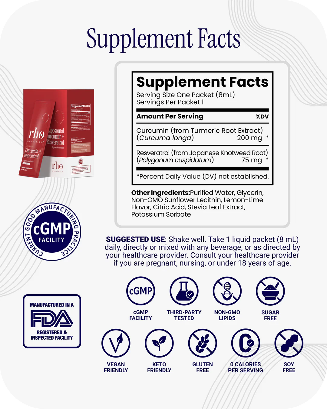 Rho Nutrition Curcumin + Resveratrol (Travel Packs)