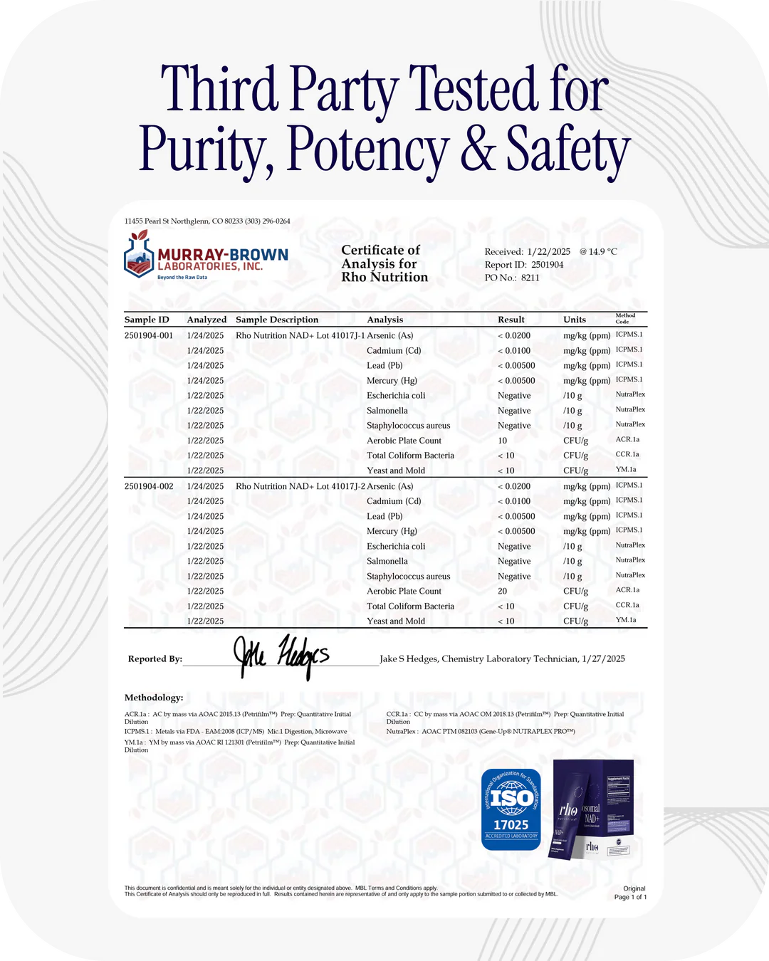 Rho Nutrition Liposomal NAD+ (Travel Packs)