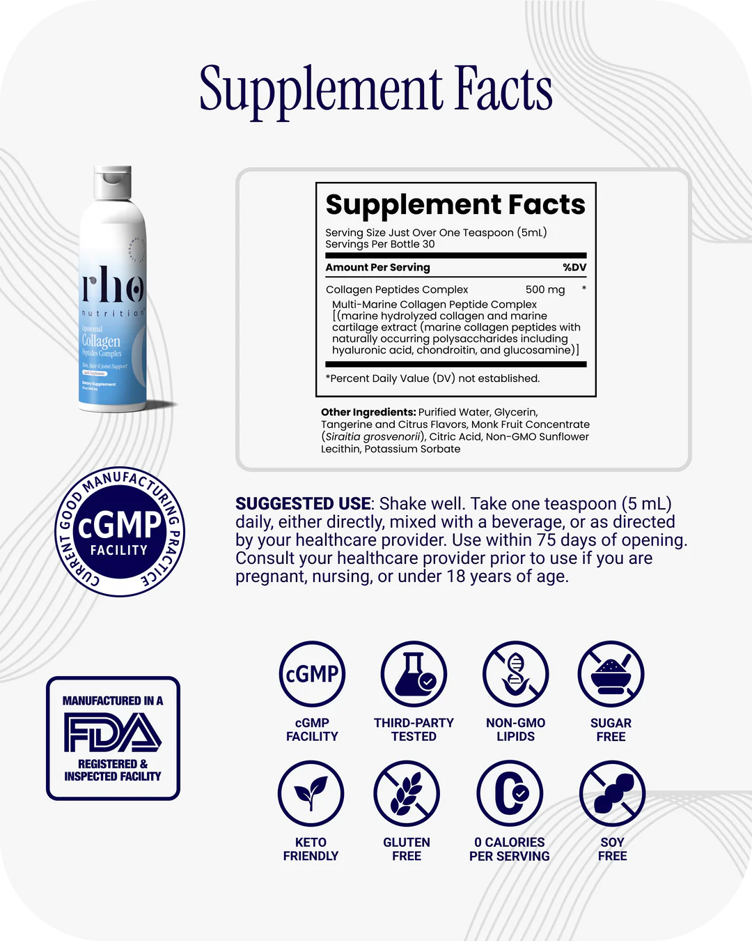 Rho Nutrition Liposomal Collagen Peptides (30 Servings)