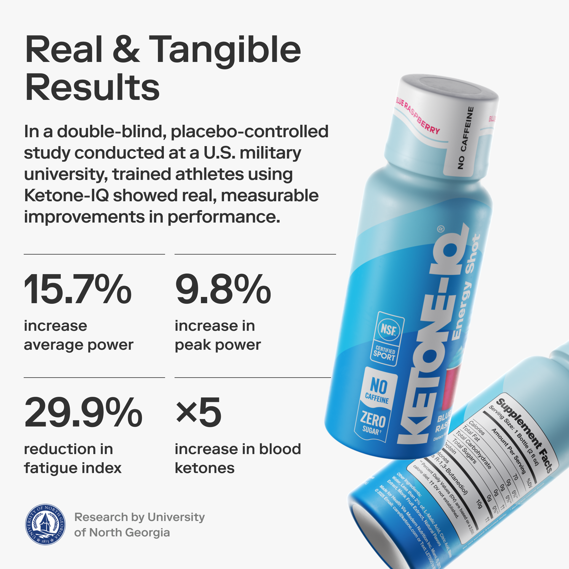 Ketone-IQ No Caffeine High Performance Energy Shot (Blue Raspberry)