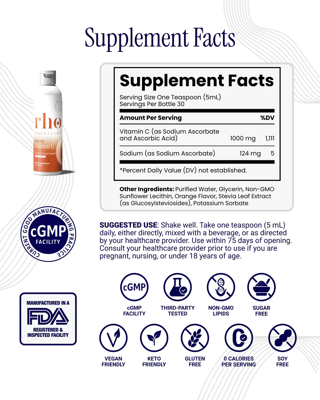Rho Nutrition Liposomal Vitamin C (30 Servings)