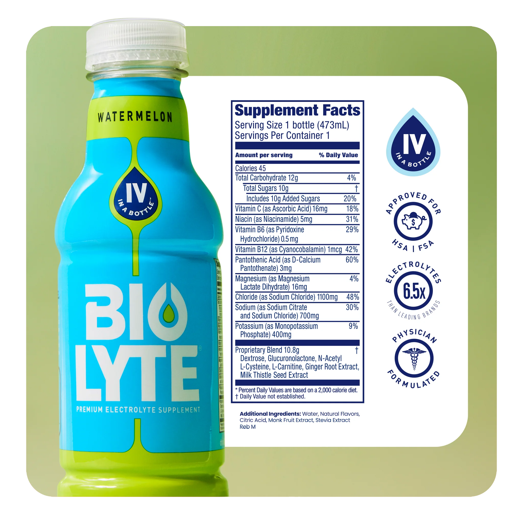 BIOLYTE® Hydration Electrolyte Drink (Watermelon)