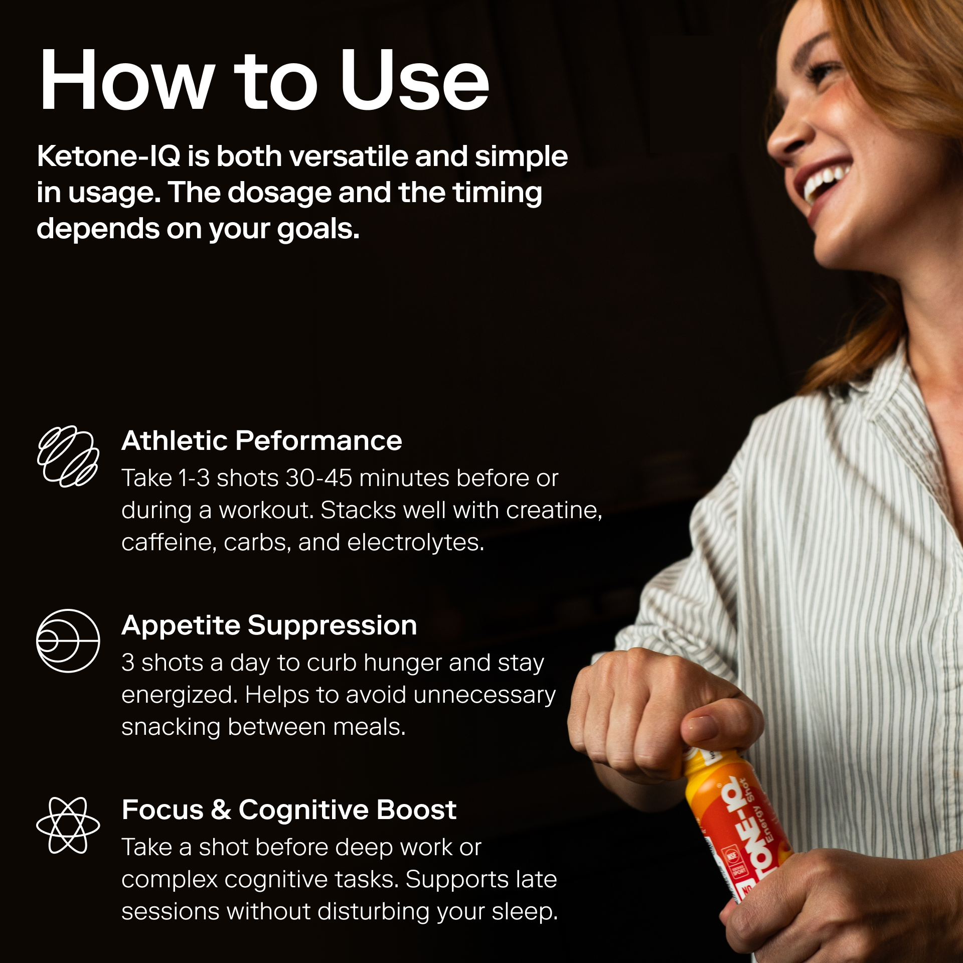 Ketone-IQ No Caffeine High Performance Energy Shot (Blue Raspberry)