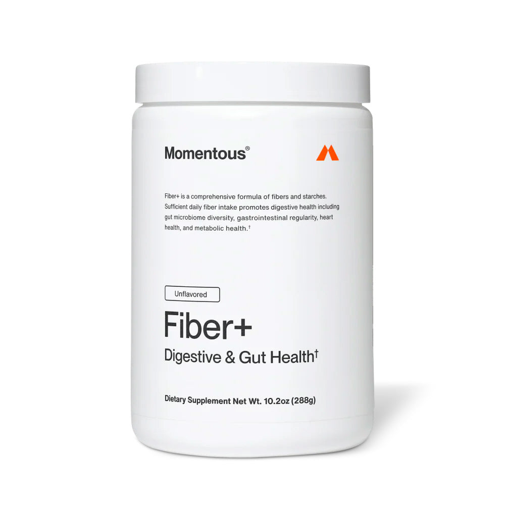 Momentous Fiber+ Prebiotic Fiber Powder (30 Serving Jar) - NSF Certified For Sport