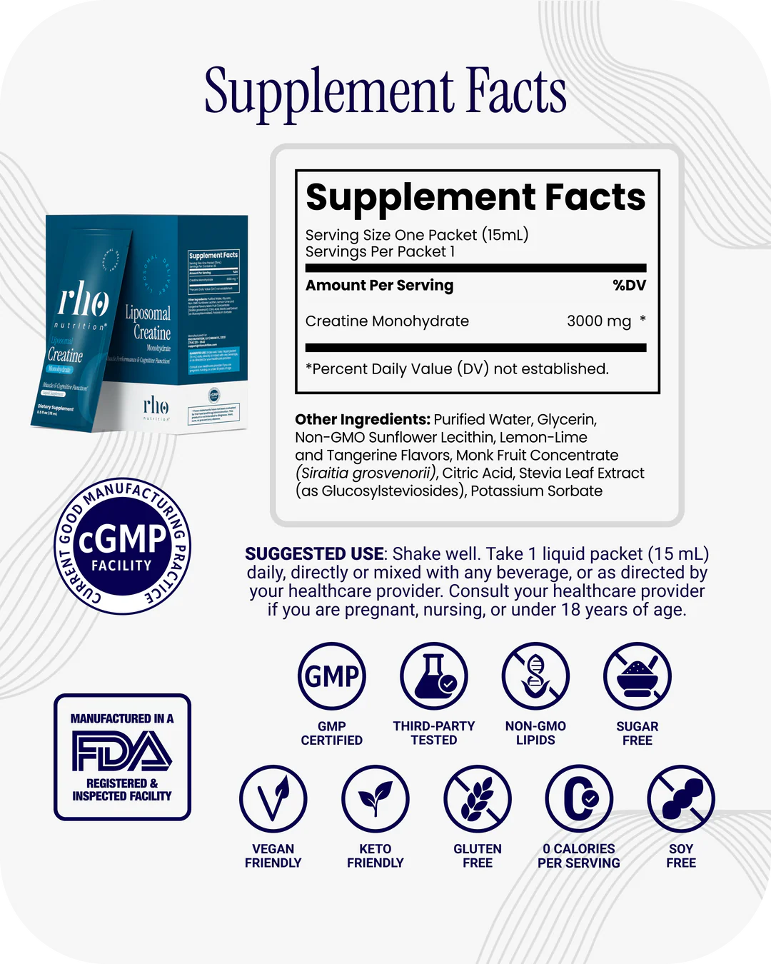 Rho Nutrition Liposomal Creatine Monohydrate (Travel Packs)