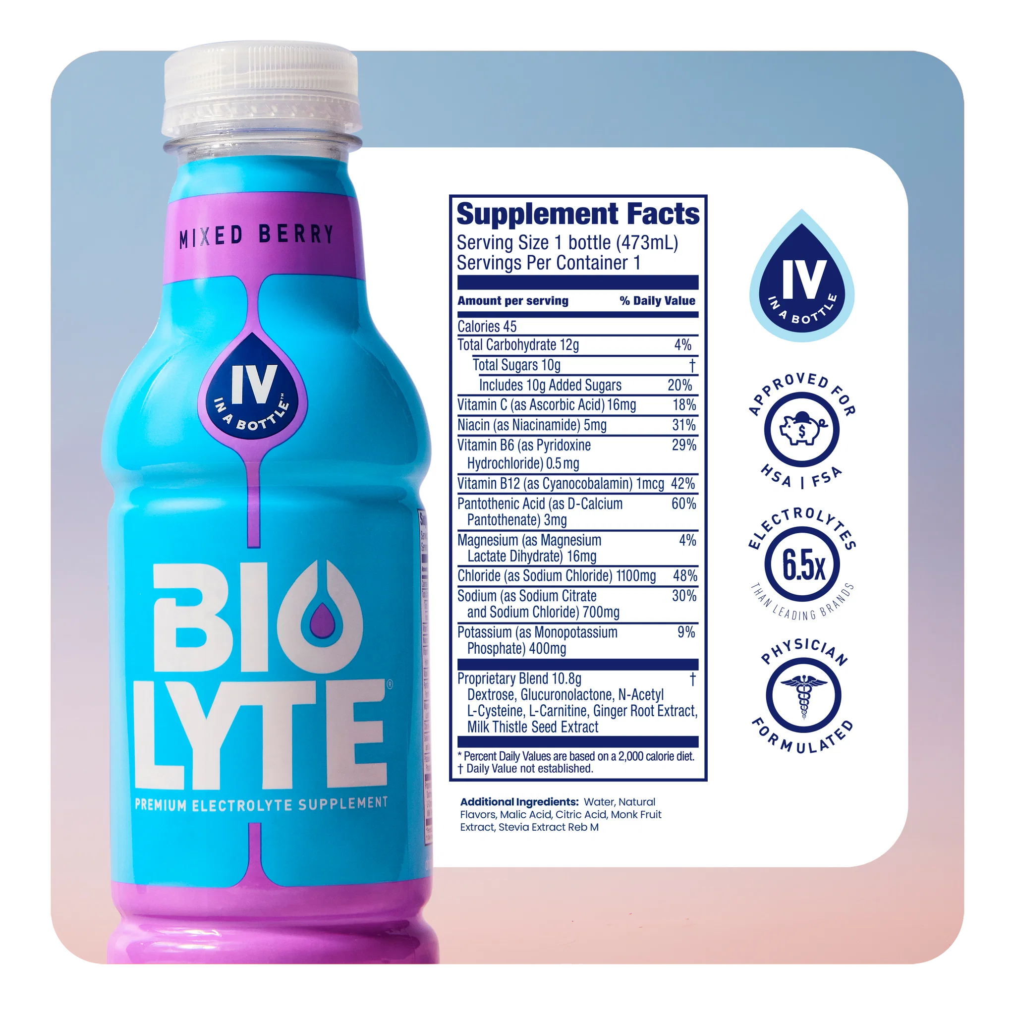 BIOLYTE® Hydration Electrolyte Drink (Mixed Berry)
