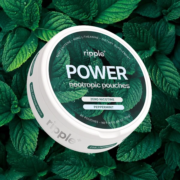 ripple+ Power Peppermint nootropic pouches, single can