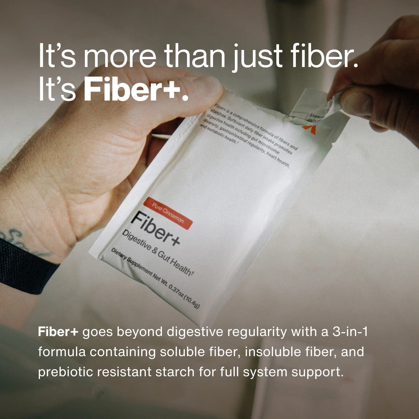 Momentous Fiber+ Prebiotic Fiber Powder (10-Travel-Packs) - NSF Certified For Sport