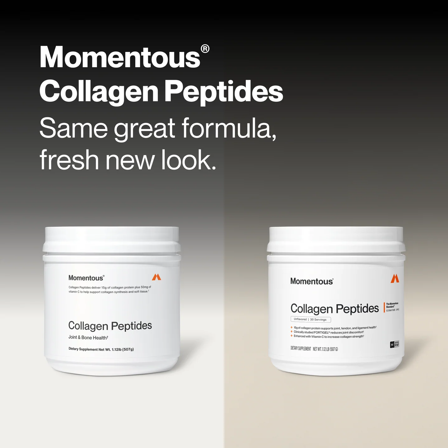 Momentous Grass-Fed Collagen Peptides (30 Serving Jar) - NSF Certified For Sport