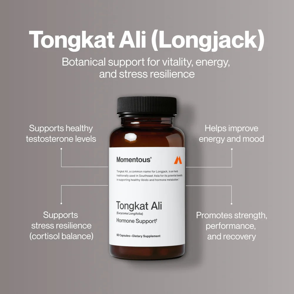 Momentous Tongkat Ali 400 mg Capsules, Hormone Support | 60 Count