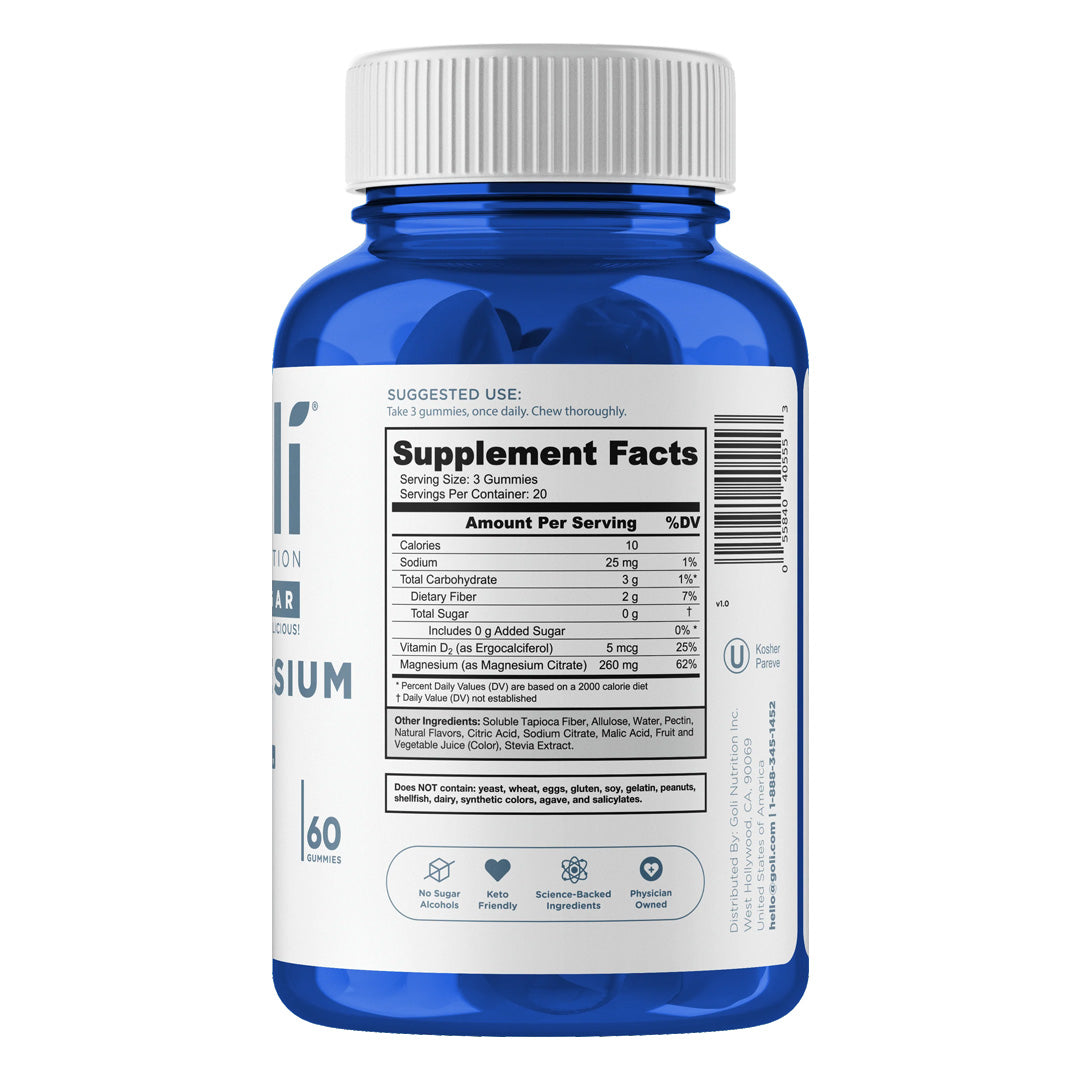 Goli® Nutrition Magnesium Zero Sugar Gummies, 60 Gummies
