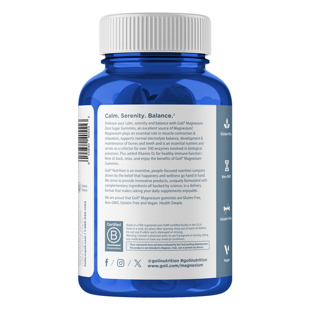 Goli® Nutrition Magnesium Zero Sugar Gummies, 60 Gummies