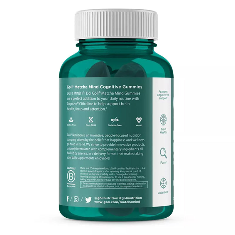 Goli® Nutrition Matcha Mind Cognitive Gummies