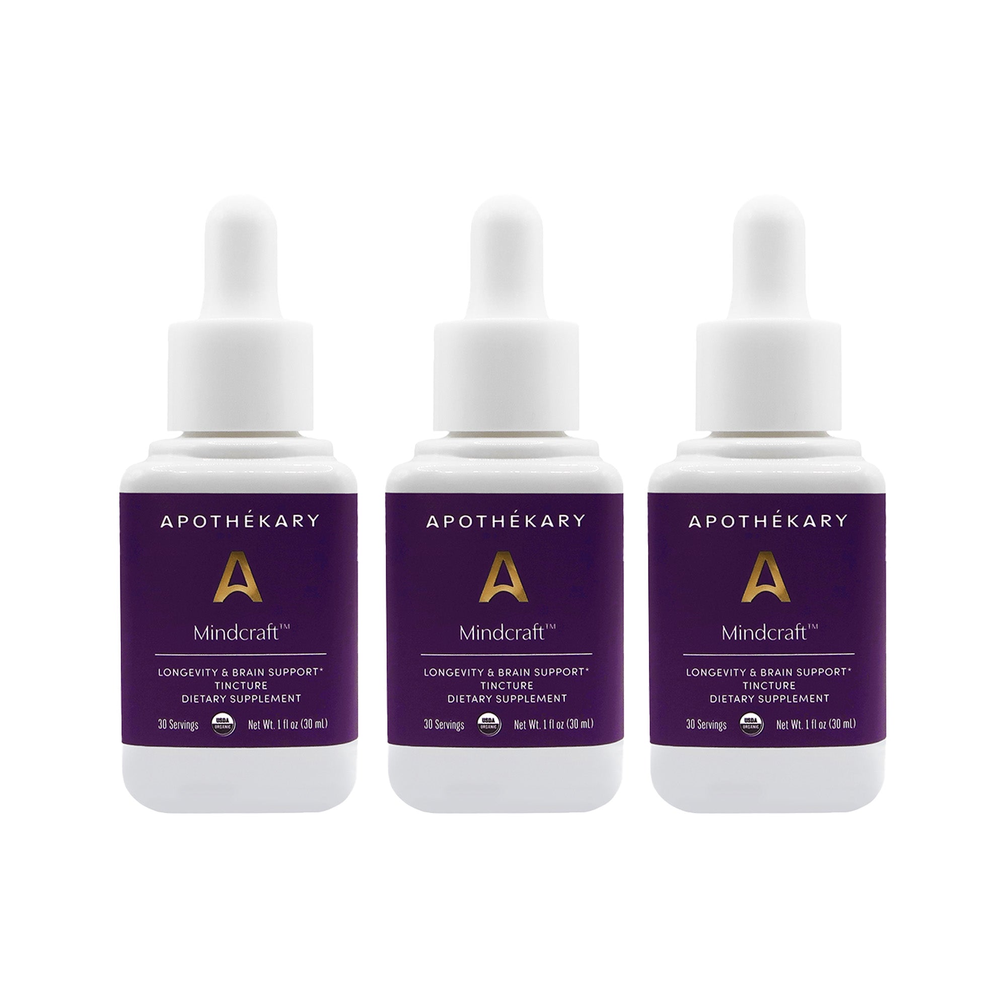 Apothékary Mindcraft™ Longevity & Brain Support Liquid Herbal Drops