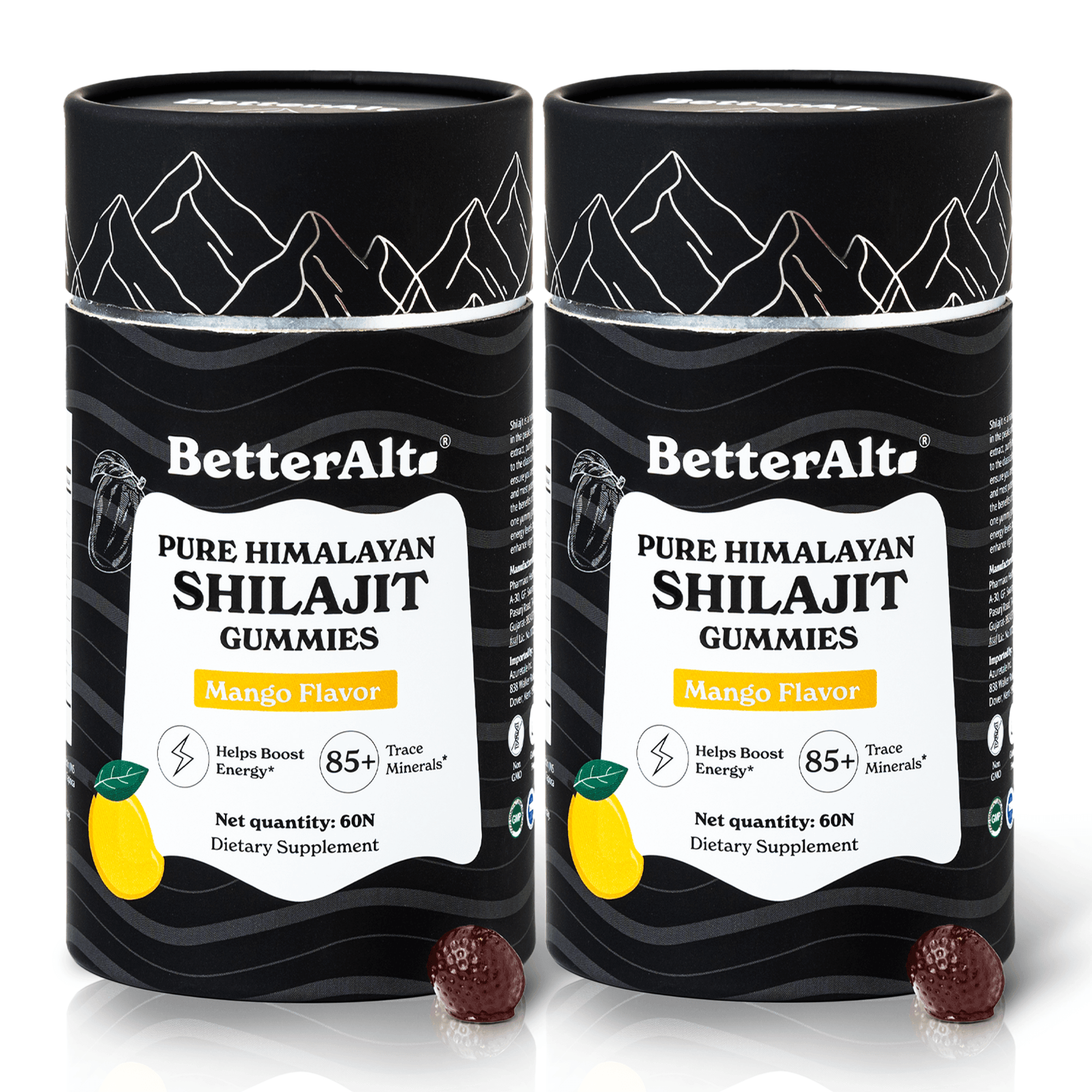 BetterAlt Pure Shilajit Resin Gummies for Energy Boost & Immune Support (Mango)